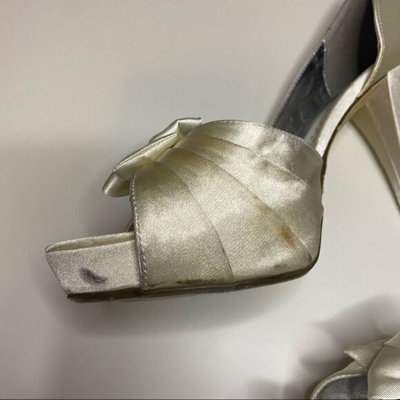 DAVIDS Bridals Michelangelo Mirabelle Mercury Bow Ivory Pump Heels dressy - Picture 6 of 11